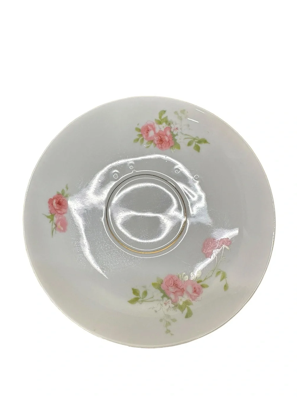 Antique Victoria Austria Porcelain Teacup & Saucer Pink Roses Gold Trim